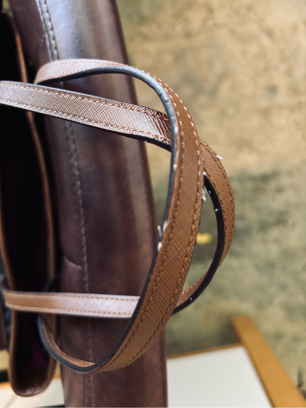Michael Kors Black Nylon Tote with Tan Trim and Gold Hardware - Picture 6 of 7